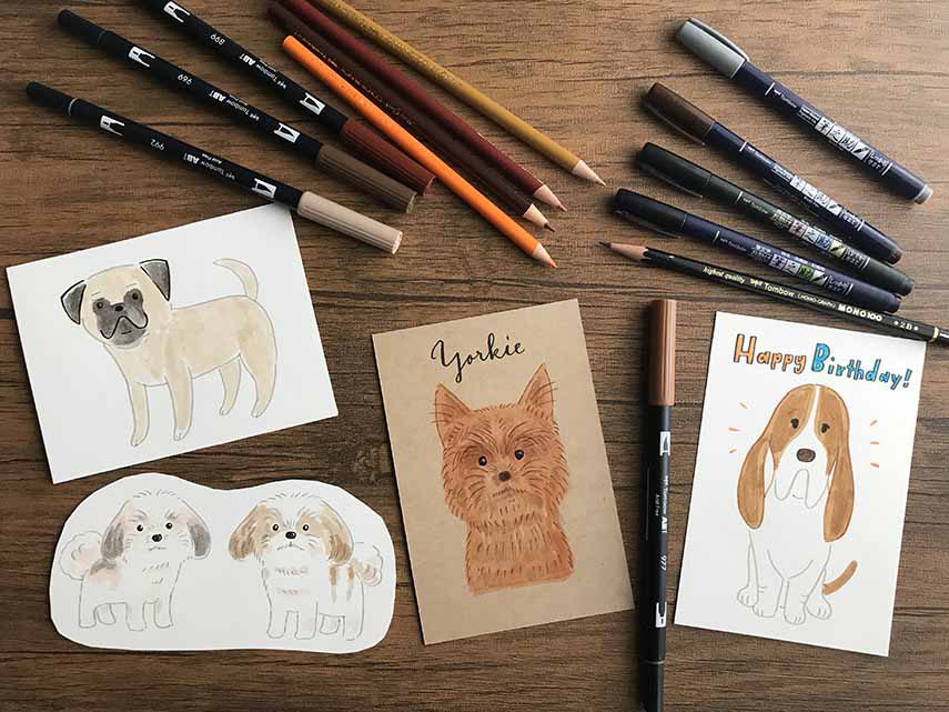 ワンちゃんの似顔絵を描いてみよう 犬イラストの描き方 Tombow Fun Art Studio トンボ鉛筆