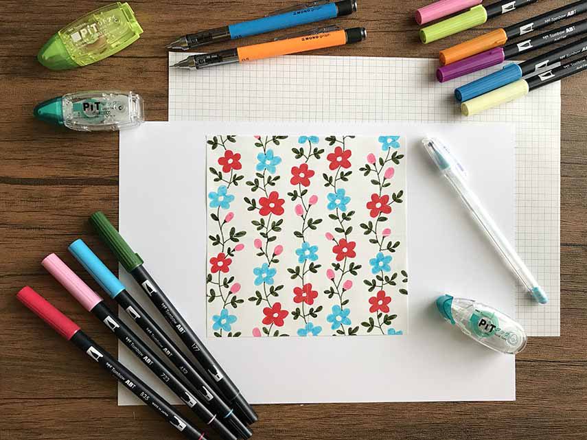 オリジナル模様をつくってみよう Abtで描くパターン図案 Tombow Fun Art Studio トンボ鉛筆