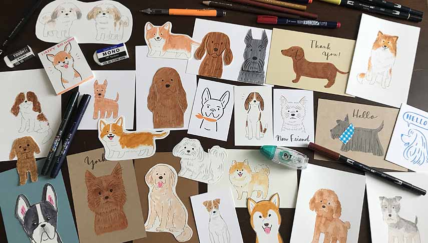ワンちゃんの似顔絵を描いてみよう 犬イラストの描き方 Tombow Fun Art Studio トンボ鉛筆