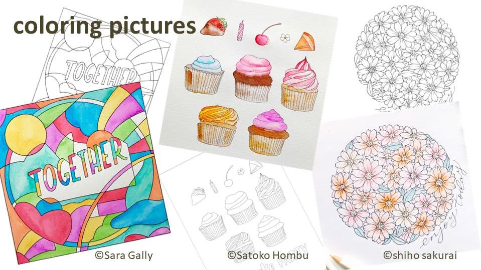 ぬり絵ダウンロード Sara Gally Satohom 39 Shiho Sakurai Tombow Fun Art Studio トンボ鉛筆