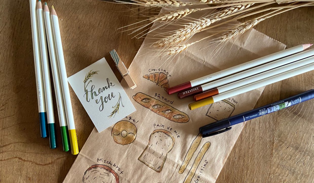 色辞典 Irojitenでつくる パンのイラスト入り紙袋とメッセージカード Tombow Fun Art Studio トンボ鉛筆