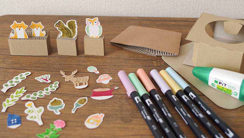 立体イラストをつくってみよう 前編 ダンボールでつくる立体アート Tombow Fun Art Studio トンボ鉛筆